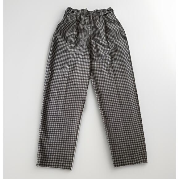 Vintage NWT Chaus Pleated High Waist Tapered Pants Gray Gingham 80s Size 12 - Picture 12 of 16